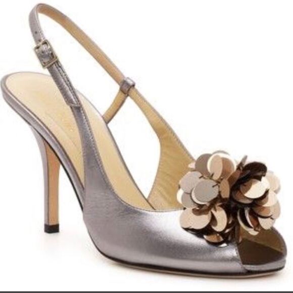 Kate Spade caz slingback, grey/silver heel A5 - Picture 1 of 11